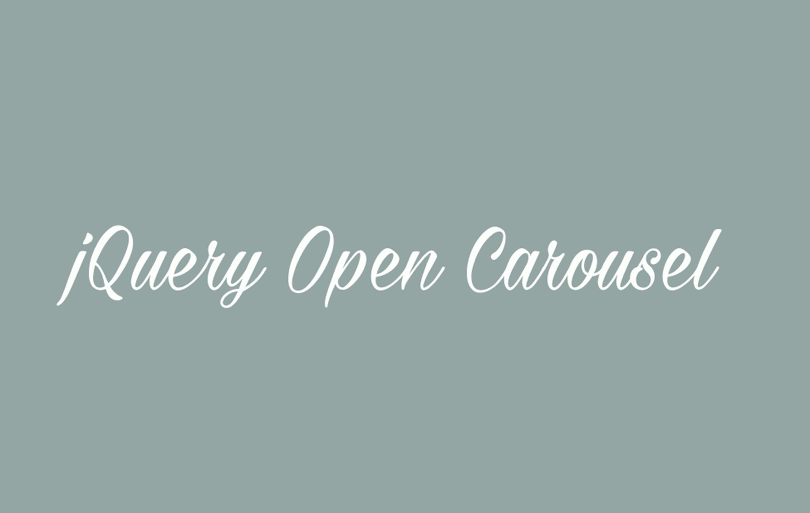 jQuery Open Carousel